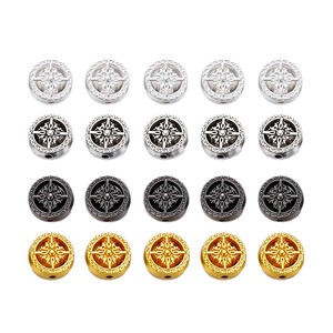 Perles entretoises rondes en alliage plaqué pour la fabrication de bracelets, accessoires de bijoux DIY 8mm AC4728 - Product Image 5