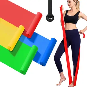 Wholes competitive price latex stretch band logo in Multi Color 1.5-2 Meters Long Fitness Gym Yoga Exercise Physical Band