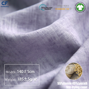 Tissu teint en pièce 55% Ramie 45% Lyocell Écologique Respirant Doux Tissé pour Pantalons Chemises Robes Mode Décontractée Garçons - Product Image 1