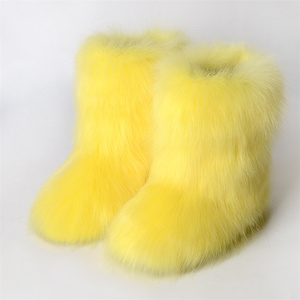 <span class=keywords><strong>Stivali</strong></span> Mardi Gras da Donna, <span class=keywords><strong>Stivali</strong></span> Invernali in Finta Pelliccia di Volpe, Caldi <span class=keywords><strong>Stivali</strong></span> da Neve in Peluche, Calzature di Lusso - Product Image 5