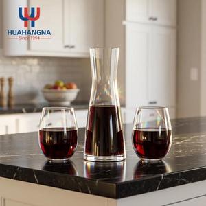 Luxury Custom Logo <b>Crystal</b> Wine Decanter Gift Set with 2 Stemless <b>Glasses</b> for Hotel Bar Restaurant Wholesale - Product Image 3