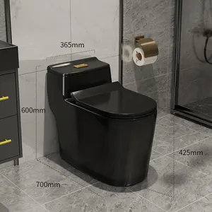中国便携式豪华设计浴室瓷黑色金色马桶喷水碗待售