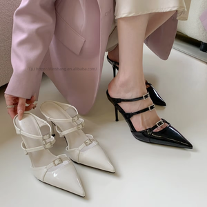 ขายส่งจากโรงงาน รองเท้าส้นสูงแบบสวมสำหรับผู้หญิง รุ่นใหม่ล่าสุด ดีไซน์หัวแหลม เหมาะสำหรับใส่ทำงานประจำวันในช่วงฤดูร้อน - Product Image 4