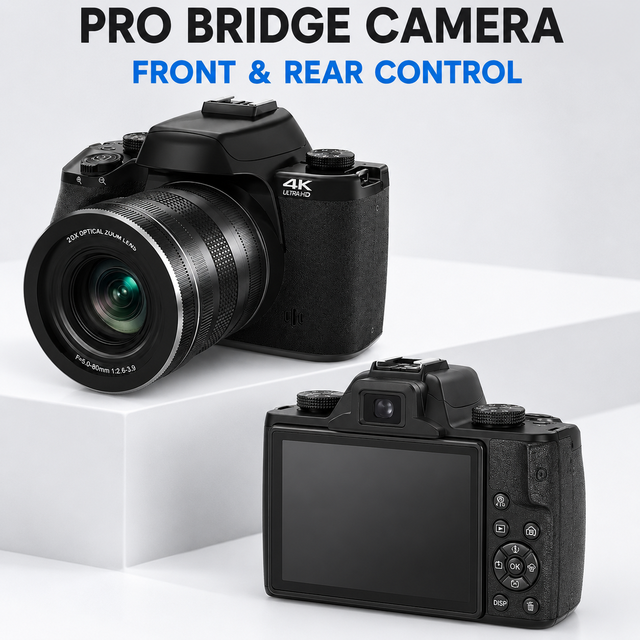 4K Digital Camera 17x-30x Optical Zoom 4.0in Touch IPS Screen Bridge/Point Shoot Hot Shoe CMOS Sensor Lithium Battery