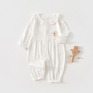 Tutina Elegante in Puro Cotone a Maniche Lunghe per Bambine di Anyang, Sottile e Senza Cuciture, con Motivi Floreali per Casa - Product Image 3