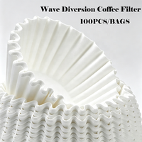 Filtre à café en papier biodégradable écologique en forme de gâteau, design ondulé croisé, tampon filtrant jetable pour la préparation du café filtre
