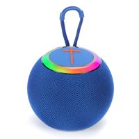 68D #   Haut-parleur portable mini avec lumières LED RGB sans fil, étanche IPX-6, tissu, fente pour carte, caisson de basses