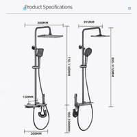 Système de douche à effet pluie haute pression à 4 fonctions avec affichage numérique LED, ensemble de douche triple fonction