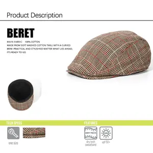 Oem Fashion Design Your Own Solid Colour Warm Beret Cap Flat Top Peaked Golf Driving Hat Duckbill Newsboy Ivy Cap