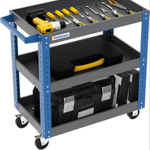 हॉट-सेलिंग तीन लेयर भारी-ड्यूटी रोलिंग टूल ट्रॉली रखरखाव उपकरण ट्रॉली के साथ लॉक करने योग्य भंडारण अंतरिक्ष गोदाम उपकरण ट्रॉली - Product Image 4