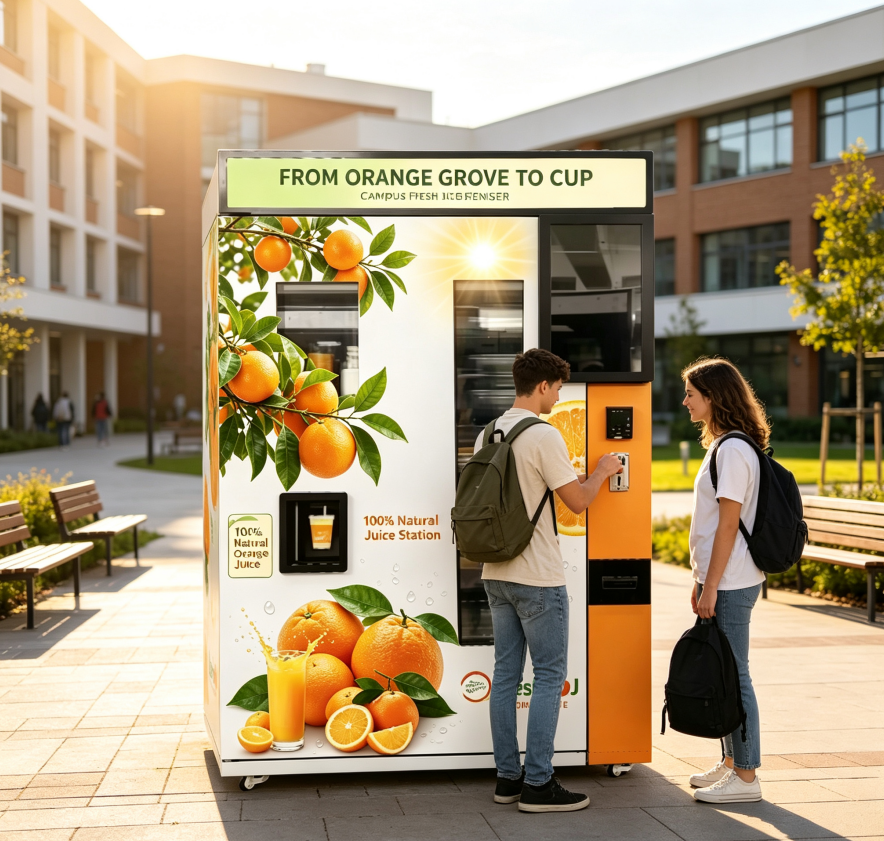 Factory Price Refridged 100% Pure Fresh Orange Juice Vending Machines ...