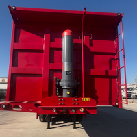 Semi-remorque benne arrière en acier en forme de U à quatre essieux, capacité 50 tonnes, prix direct usine, pour le transport