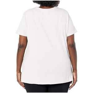 เสื้อยืดคอกลมโอเวอร์ไซส์ผ้าฝ้าย 100% คุณภาพสูง แบบถัก สำหรับผู้ชายและผู้หญิง ไซส์พลัส แขนสั้น รับสกรีนโลโก้ ODM ขายส่ง - Product Image 2