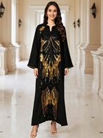 Robes Abaya Musulmanes Inde Turquie pour Femmes, Robe de Soirée Élégante avec Diamants, Robe de Mariage, Robe de Soirée en Dentelle et Paillettes, Abaya Marocaine, Caftan