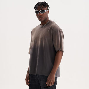 Hot Cheap Price Street Style 230 Grams Sun Faded Acid Wash Camiseta suelta de manga corta de gran tamaño para hombres - Product Image 3