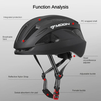 Casque de vélo MOON YM08, nouveau design unisexe, protection de sécurité pour la conduite sur route, avec feu arrière USB, matériau PC+EPS