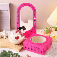 Boîte cadeau en forme de cœur de 4 pouces, transparente et épaissie, pour gâteau mousse, avec cordon en velours pour transport