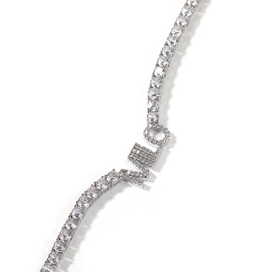 Mini collar de letras personalizado con nombre, dijes de iniciales, joyería de 4mm, cadena de tenis con nombre, joyas ostentosas - Product Image 5