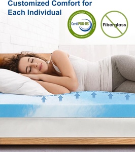 Material de silicona de enfriamiento suave de 2 pulgadas a 4 pulgadas para aliviar la presión colchón de espuma viscoelástica gel infundido <span class=keywords><strong>Topper</strong></span> fresco - Product Image 5
