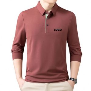 Chemise polo à manches longues en coton uni, de haute qualité, avec logo personnalisé, pour hommes et femmes, uniforme de travail, t-shirts imprimés et brodés - Product Image 3