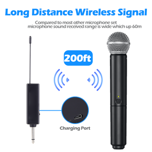 Microphone sans fil professionnel <span class=keywords><strong>PG58</strong></span>_2.4G à condensateur cardioïde en plastique et métal, portable, à main, avec suppression du bruit - Product Image 4