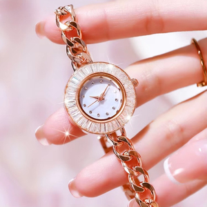 Elegante Reloj de Cuarzo para Dama con Bisel de Diamantes, Caja y Esfera Redondas, Correa de Acero Inoxidable Plateado, Reloj de Vestir de Alta Gama para Mujer - Product Image 5