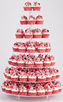 Support à dessert moderne en acrylique pliable à 7 niveaux avec pieds, présentoir multi-étages pour gâteaux et cupcakes