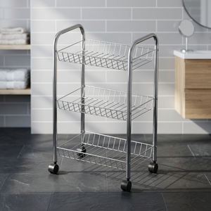 3-tier Wire Basket Storage Trolley FLF-5082 Made in Taiwan - Product Image 2