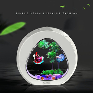 SUNSUN YA-01/02/03 Mini <span class=keywords><strong>Aquarium</strong></span> de bureau avec lumière LED créative avec filtre <span class=keywords><strong>Aquarium</strong></span> en acrylique <span class=keywords><strong>pour</strong></span> poissons rouges - Product Image 4