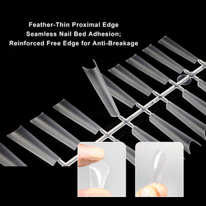 Extensions d'ongles en gel souple semi-couvrantes courbe C, transparentes, style French, en sachet, marque privée, pour salon de manucure, à presser, vente en gros - Product Image 4