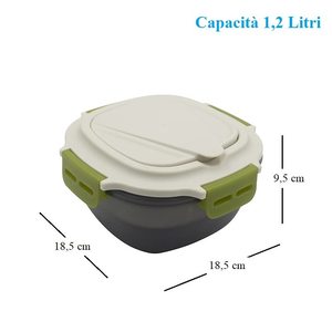 Lonchera para Microondas de 1.2L, Juego de 5 Recipientes para Alimentos con Tenedor y Recipiente para Condimentos - Product Image 2