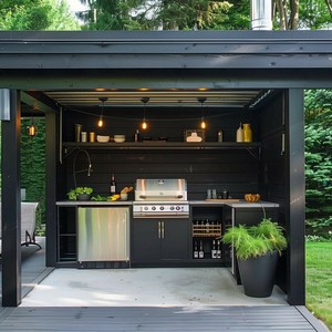 Nuovo Design Patio in acciaio inox per esterni armadi da cucina Anti insetti <span class=keywords><strong>tavolo</strong></span> <span class=keywords><strong>con</strong></span> lavandino a <span class=keywords><strong>isola</strong></span> Design moderno Patio cucina all'aperto - Product Image 1