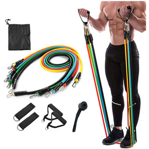 GEDENG, venta al por mayor, 150lbs, Bande De Latex, tubo de tonificación resistente, 11 Uds., látex elástico, Fitness, entrenamiento, ejercicio, <span class=keywords><strong>bandas</strong></span> de resistencia, conjunto - Product Image 2