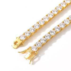 BES 3mm 4mm 5mm Jewellery Diamond <strong>Choker</strong> Iced Out Hiphop CZ Zircon Bling Jewelry Necklace Gold <strong>Silver</strong> Rose Tennis Chain - Product Image 5