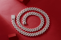 Chaîne Miami Cuban Link en moissanite, sertie de diamants, 2 rangées, 14 mm, VVS, certifiée GRA, hip hop, argent sterling 925, bijoux fins, collier pour homme