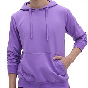 Sudadera con Capucha para Hombre, Corte Regular, Informal, Tejida, de Color Sólido, con Bolsillos, para Invierno, 100% Algodón, Forro Polar Transpirable - Product Image 1