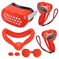 Ensemble de housses de casque VR populaires pour Oculus Quest 2, coussinet de protection du visage et contrôleur Grip Skin Lens Cover, lot de 9 pièces