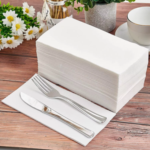 Gedruckte LOGO Großhandel Messer und Gabel Seidenpapier Servietten mit Besteck Tasche Airlaid Papier für die Hochzeit - Product Image 3