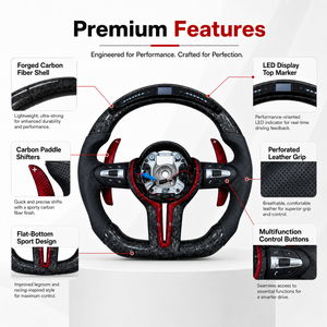 Volant sport en fibre de carbone personnalisé de luxe, garniture intérieure, pièces de rechange pour l'amélioration de l'intérieur, kits de style racing pour BMW - Product Image 5