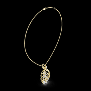 จี้เพชรรูปใบไม้ลายเพสลีย์สีโรสโกลด์สำหรับงานหมั้นและงานแต่งงานของผู้หญิง เพชรระยิบระยับหรูหราพร้อมชุบเงิน - Product Image 5