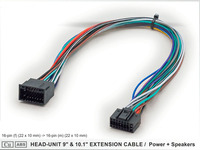 Câble d'extension de faisceau de câblage automobile 16 broches 400 mm avec connecteur ISO, faisceau de câblage audio de remplacement pour autoradio, en cuivre et PVC, pour unité principale