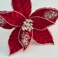 Fleurs artificielles de Poinsettia en gros pour décorations de Noël, idéales pour couronnes, de haute qualité, pour intérieur, maison, fêtes, centres commerciaux et affichage festif