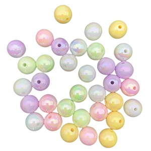 ลูกปัดพลาสติกเรซิ่นทรงกลมขนาด 10 มม. เคลือบ UV สีรุ้ง สำหรับทำเครื่องประดับ DIY - Product Image 5