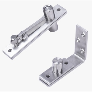 Charnière pivotante silencieuse en acier inoxydable argenté moderne à angle d'ouverture <span class=keywords><strong>de</strong></span> 180°, forte capacité <span class=keywords><strong>de</strong></span> charge, pour portes <span class=keywords><strong>de</strong></span> meubles et armoires - Product Image 5