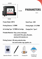 Impresora de Inyección de Tinta Portátil Aisomark de 12.7mm, Uso Industrial, Alimentación USB, Codificación Flexible para Botellas, Tarjetas, Metal y Plástico