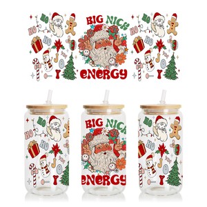 Nuevo producto personalizado de fábrica, envolturas de <span class=keywords><strong>taza</strong></span> UV DTF listas para enviar, pegatinas navideñas, calcomanías, envolturas de <span class=keywords><strong>taza</strong></span> UV DTF de 16oz, transferencias para tazas - Product Image 1