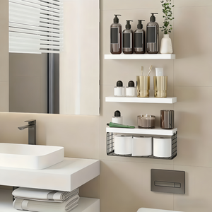 Estantes de <span class=keywords><strong>Baño</strong></span> Sobre el Inodoro - Estantes Flotantes de Pared para Almacenamiento de Papel Higiénico, Decoración de Estilo Rústico - Product Image 5