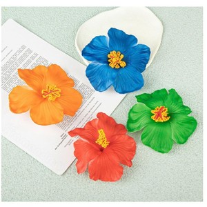 Flores Artificiales de Hibisco de EVA de 9 cm, Directo de Fábrica, Flores Hawaianas, Accesorios para el Cabello, Horquillas con Flores Secas - Product Image 5