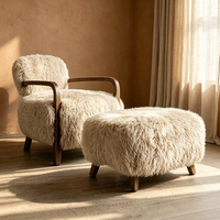 Fauteuil individuel en bois massif de style campagnard américain, pour salon, balcon, villa, design créatif, rembourré en éponge, luxe léger et moderne
