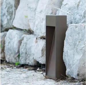 โคมไฟตกแต่งภายนอกสไตล์อาร์ตเดโค ทำจากโลหะคอร์เทนสีสนิม ผิวสัมผัสธรรมชาติ กันน้ำ ใช้หลอดไฟ LED แบบตั้งพื้น ปรับขนาดได้ตามต้องการ - Product Image 4